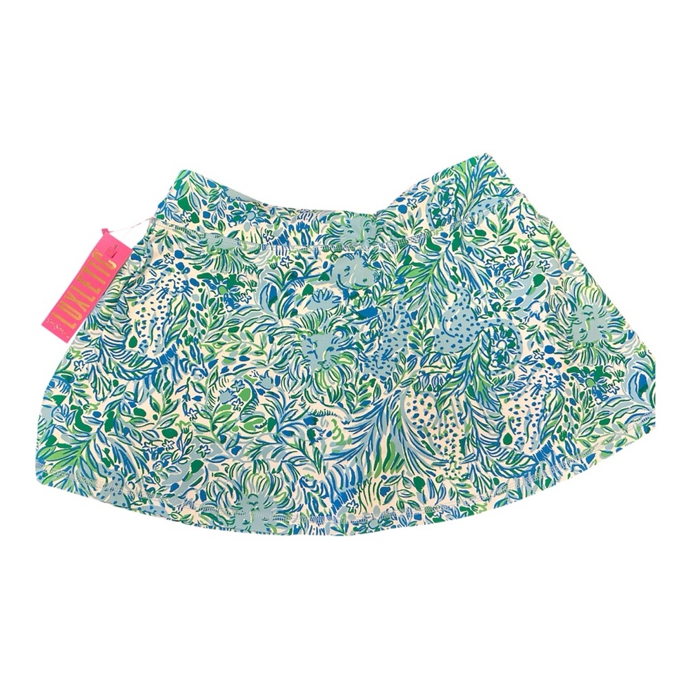 Lilly Pulitzer Skort Hydra Blue Dandy Lions Luxletic in Blue and Green UPF50 NWT